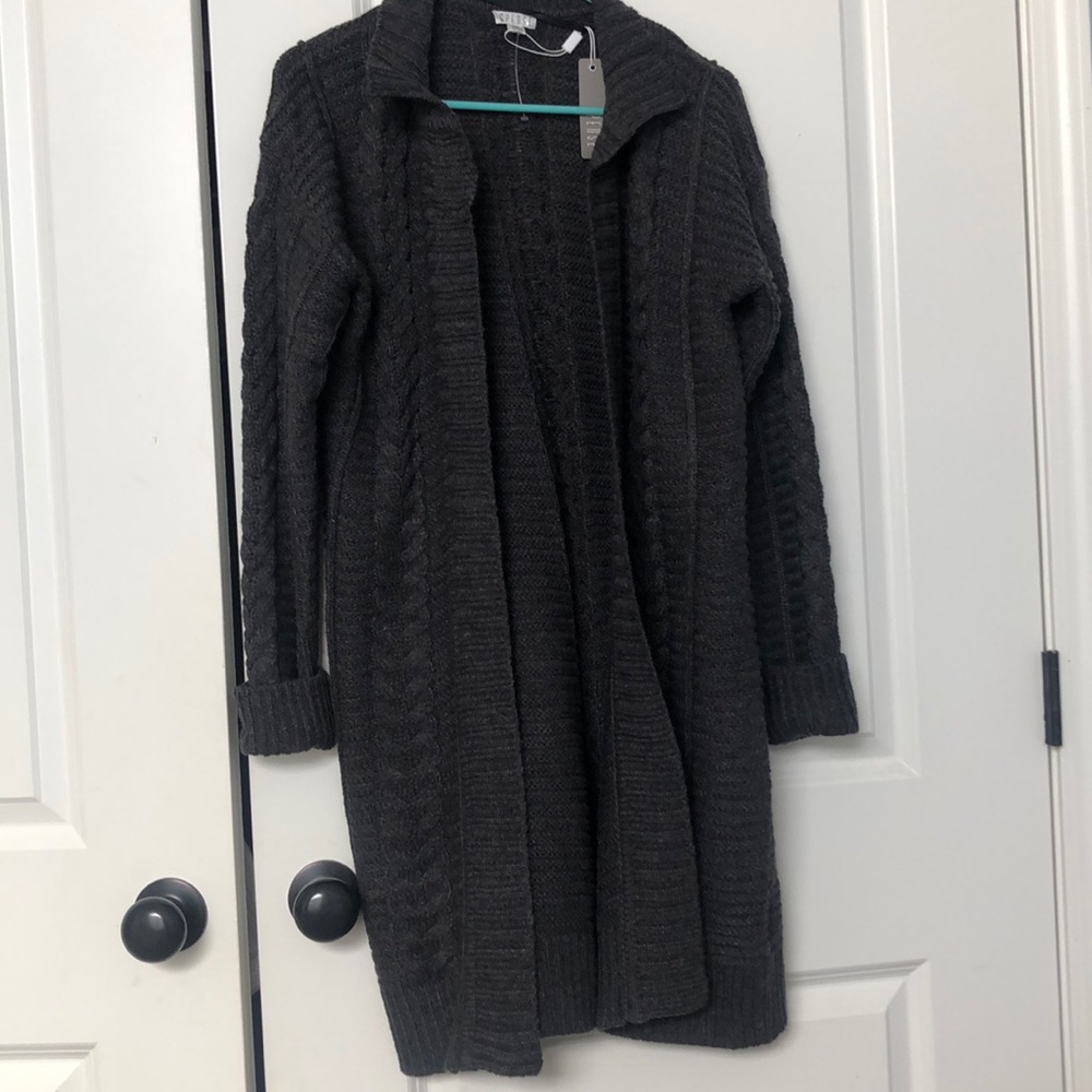 Gray knit sweater